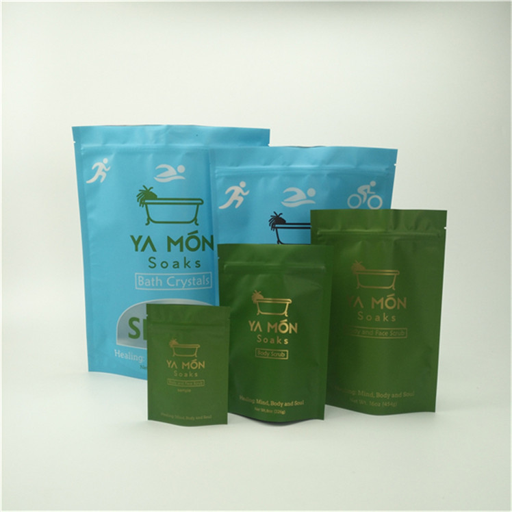 Matériau écologique et sûr Matte Finish Stand Up pouch avec fermeture éclair étanche à l'humidité Sacs d'emballage en plastique de qualité alimentaire