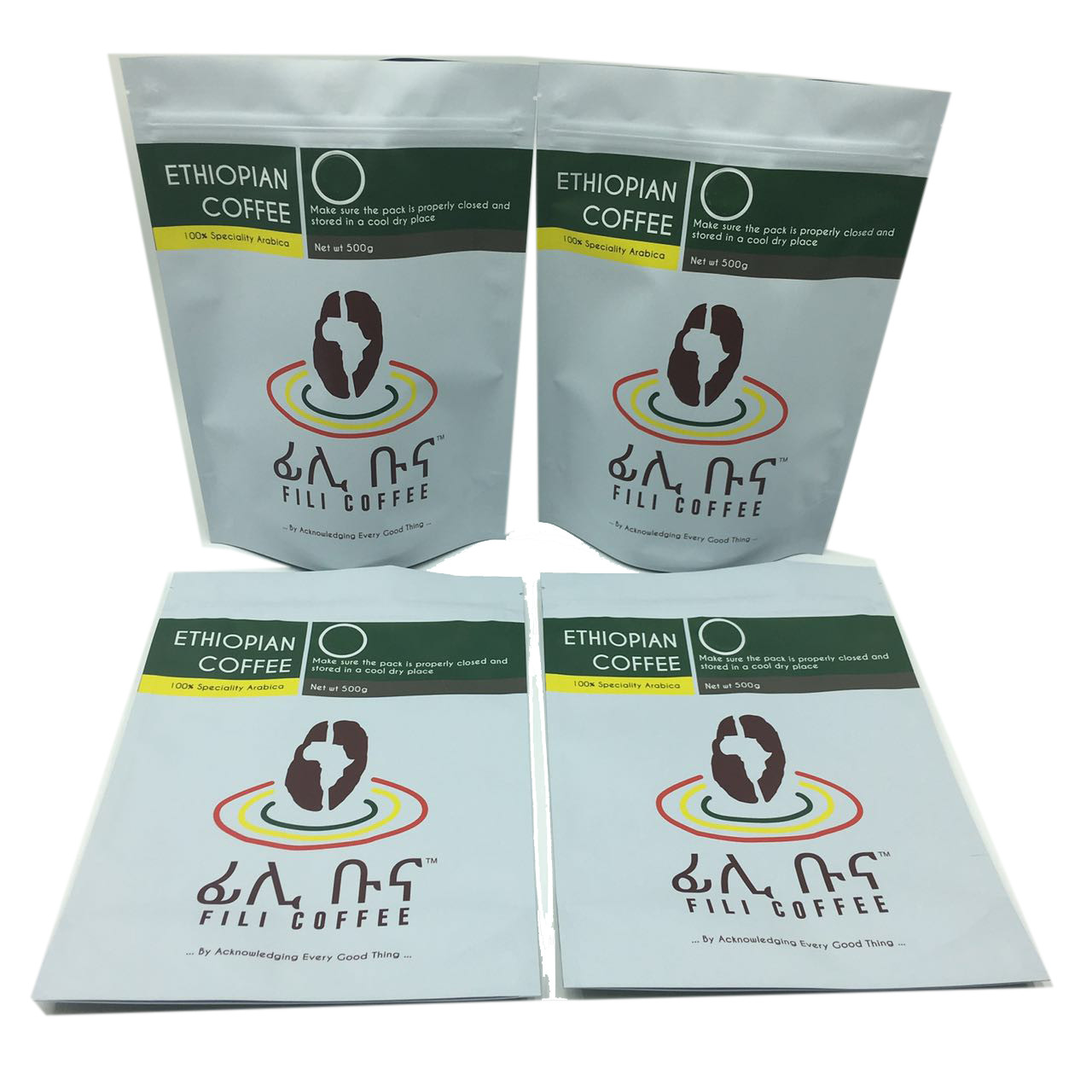 L'aluminium mat de finition a rayé tiennent le sac de café du sac 500g d'emballage de tirette