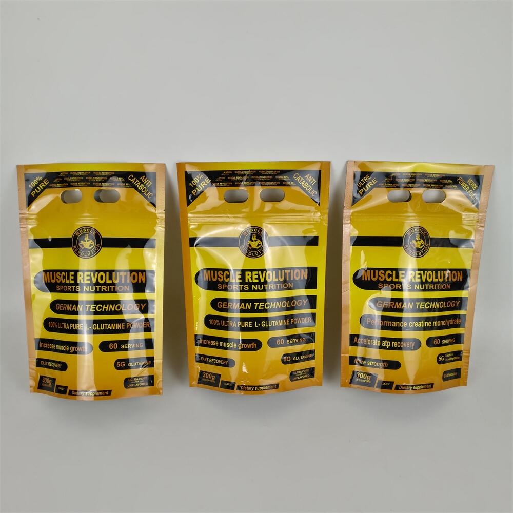 Sacs d'emballage alimentaire en poudre de protéines à fermeture à glissière avec imprimante numérique en plastique