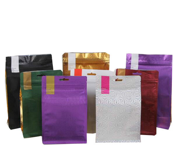 Sac plat d'emballage de café du fond de bloc de papier d'aluminium de lien en gros de bidon avec la valve 500g 1kg de décarburation