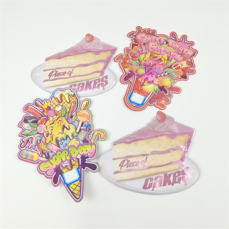 Coupe à la main 3,5 g Sacs en forme spéciale Cookies Bonbons Snack Stand Up Zipper Bag