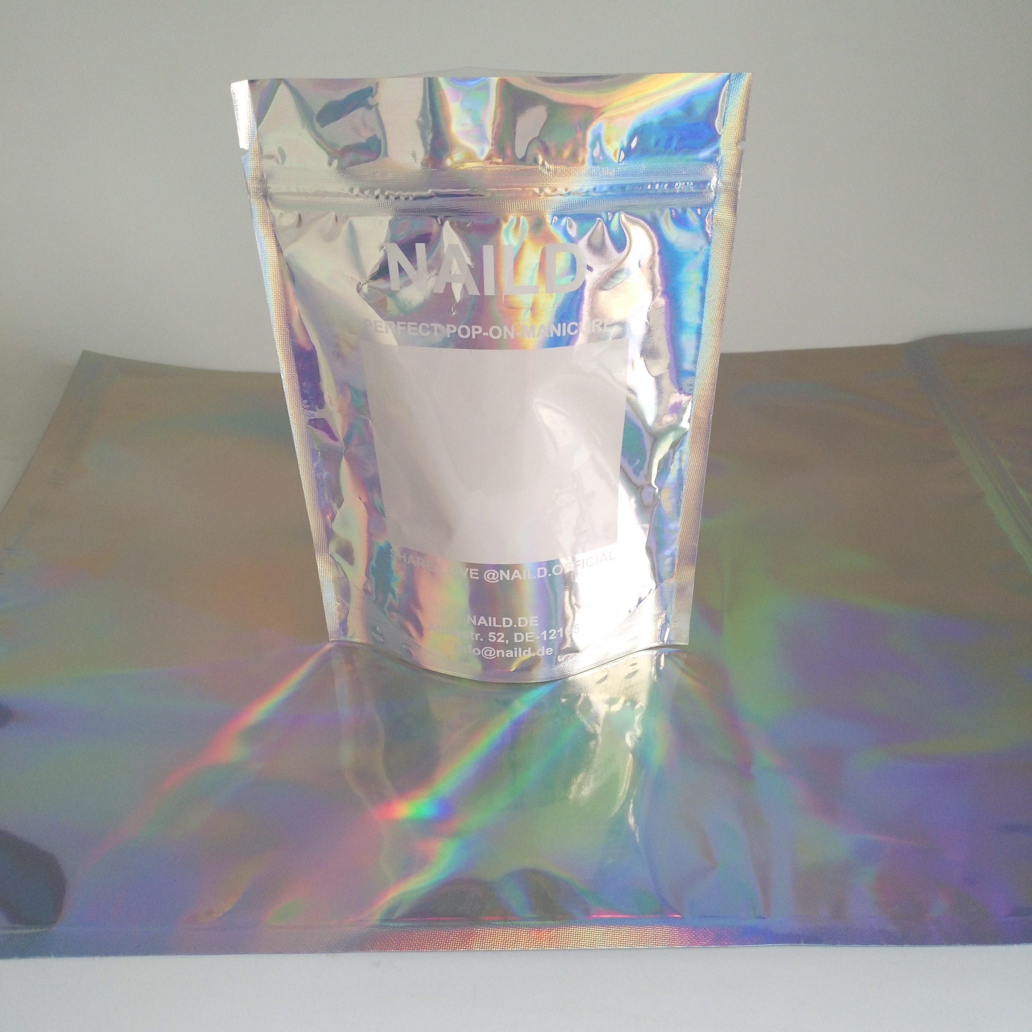 3 sacs zip-lock olographes de Mylar scellés par côté pour le corps de poudre frottent des produits