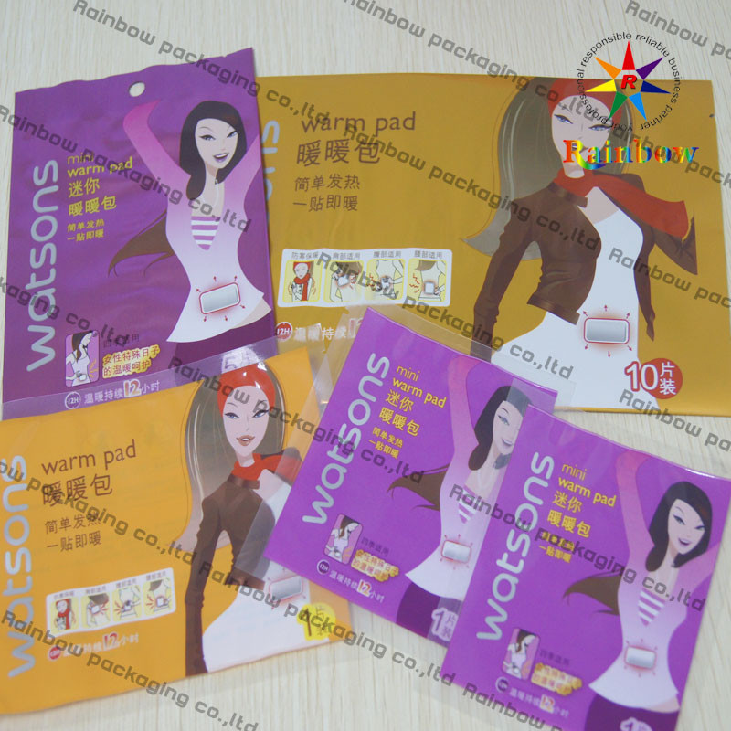 Emballage compact cosmétique en plastique de serrure de fermeture éclair plat pour la protection chaude