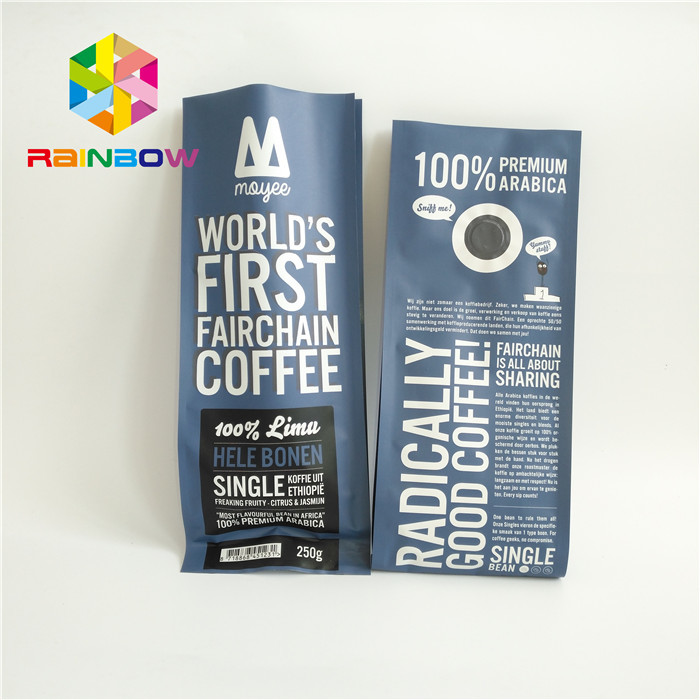 Le papier d'aluminium de fond plat met en sac pour l'emballage de grain de café/sucrerie/chocolat