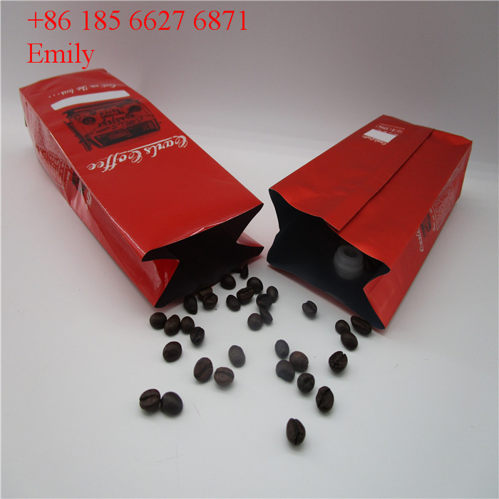 Zipper la poche d'aluminium empaquetant 250g 500g avec dégazer les valves à sens unique