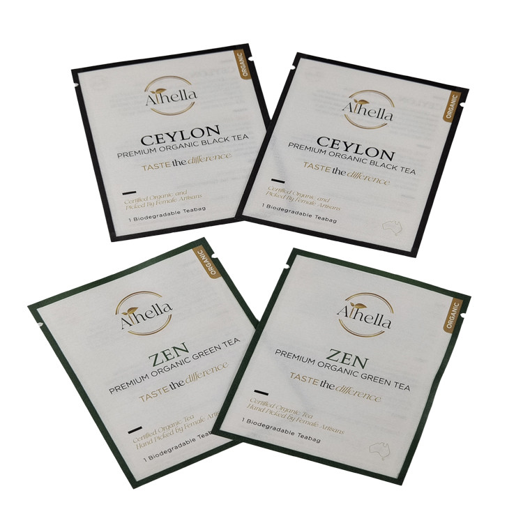 Sachet de petite taille compostable sur mesure pour le thé poudre de café sachet de papier kraft biodégradable pour la gomme