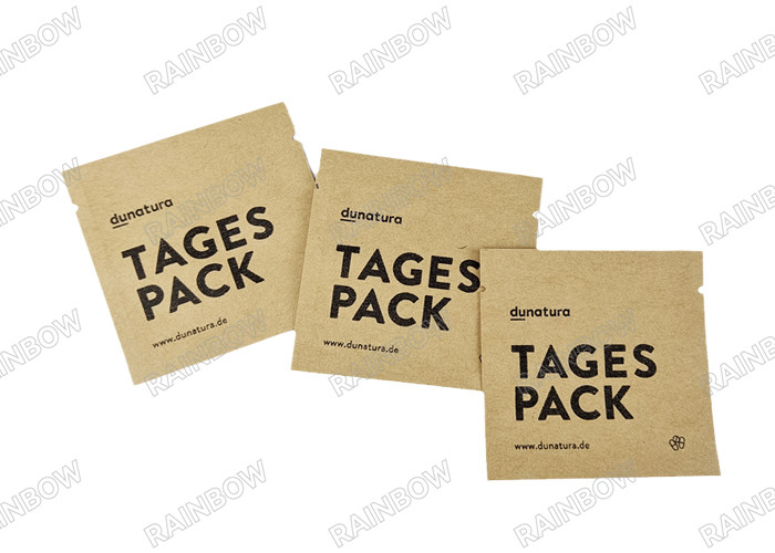 Sac de thé vide biodégradable sur mesure trois côtés scellé thermique Sac d'emballage de thé et de café Sac d'emballage de comprimés en papier kraft