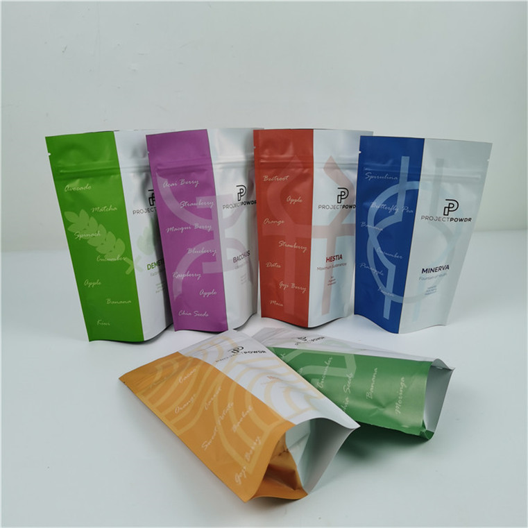 Logo personnalisé Mat Finish Stand Up Pouch avec joint thermique pour emballage alimentaire recouvreable
