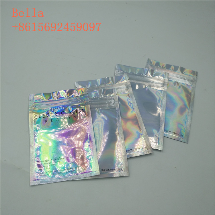 L'emballage latéral de poche d'aluminium du joint trois, petit cosmétique tiennent des sacs avec la tirette