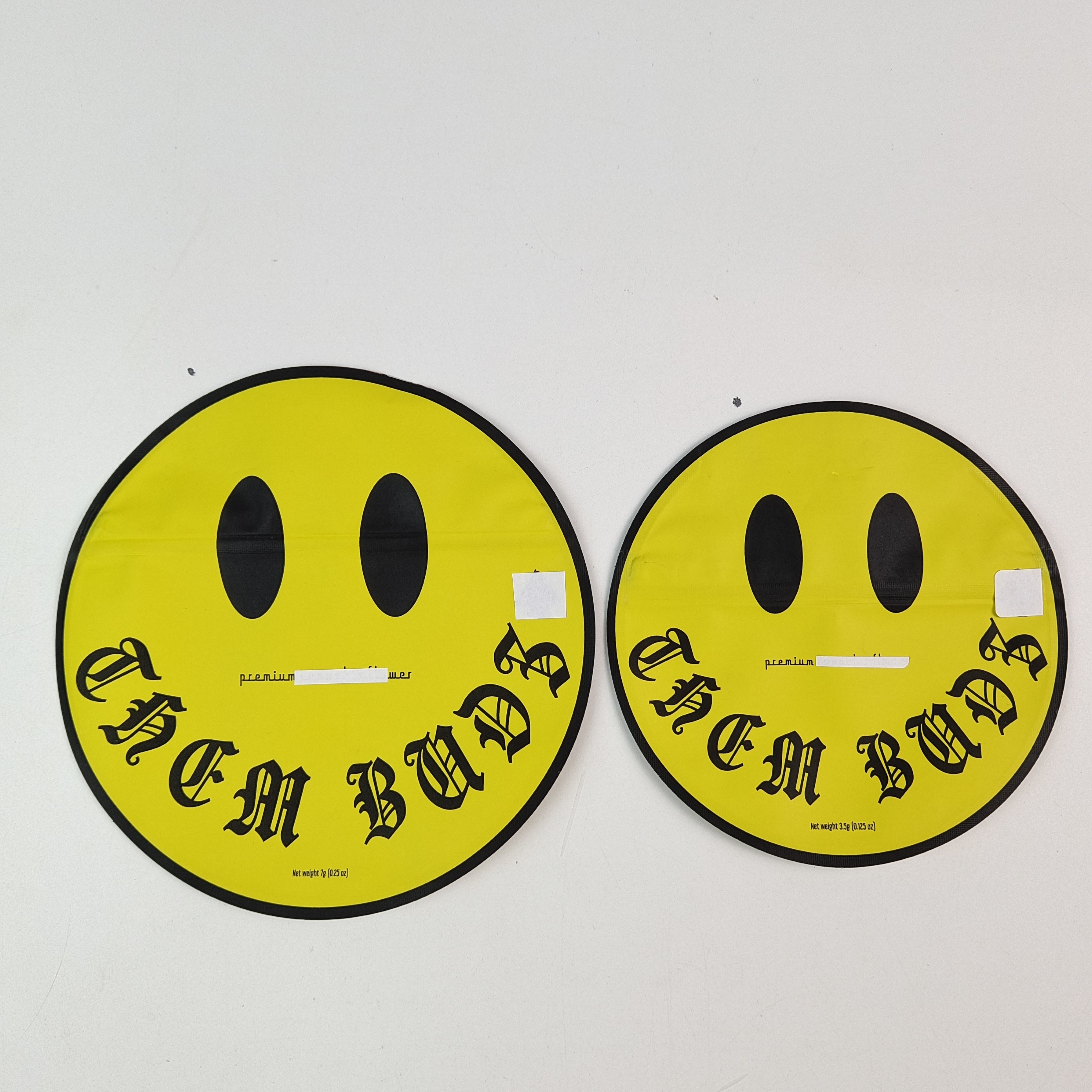 Sachets Mylar irréguliers 3.5g 7g avec fermeture éclair, impression intérieure, feuille d'aluminium, étanches aux odeurs, en plastique comestible