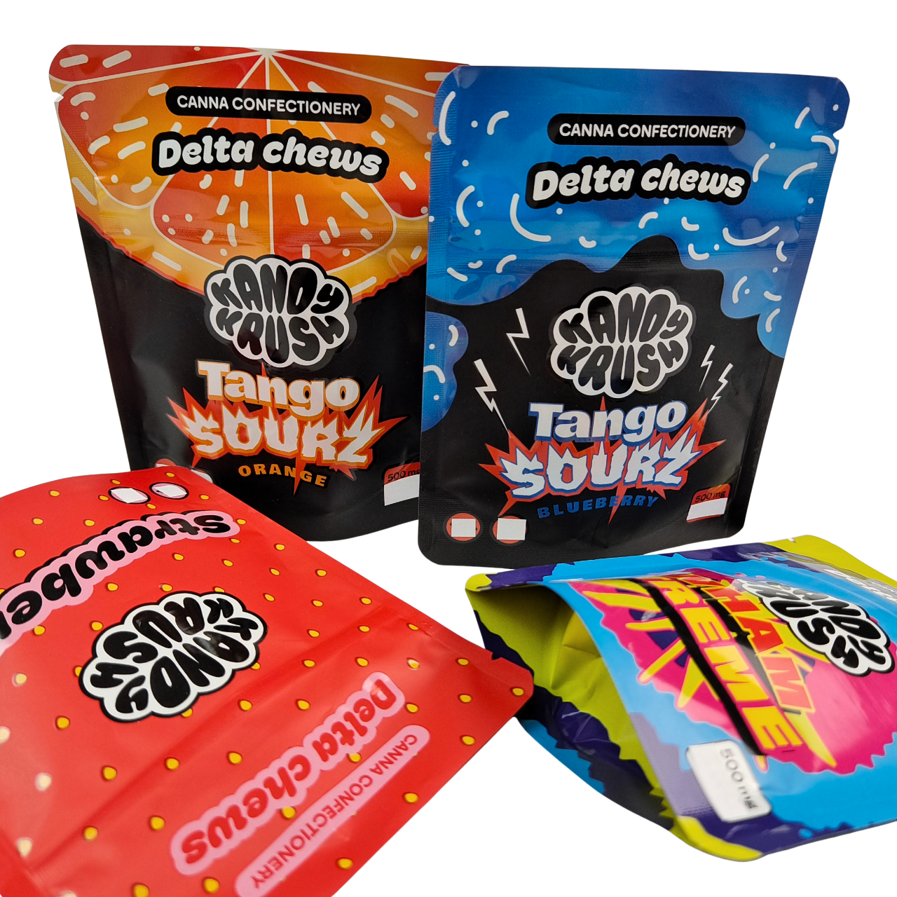 Sachet Mylar Stand-up 3.5g 8e imprimé personnalisé Arc-en-ciel pour produits comestibles, résistant aux odeurs, sac de forme spéciale pour cookie, gummy, Cali Pack Combo