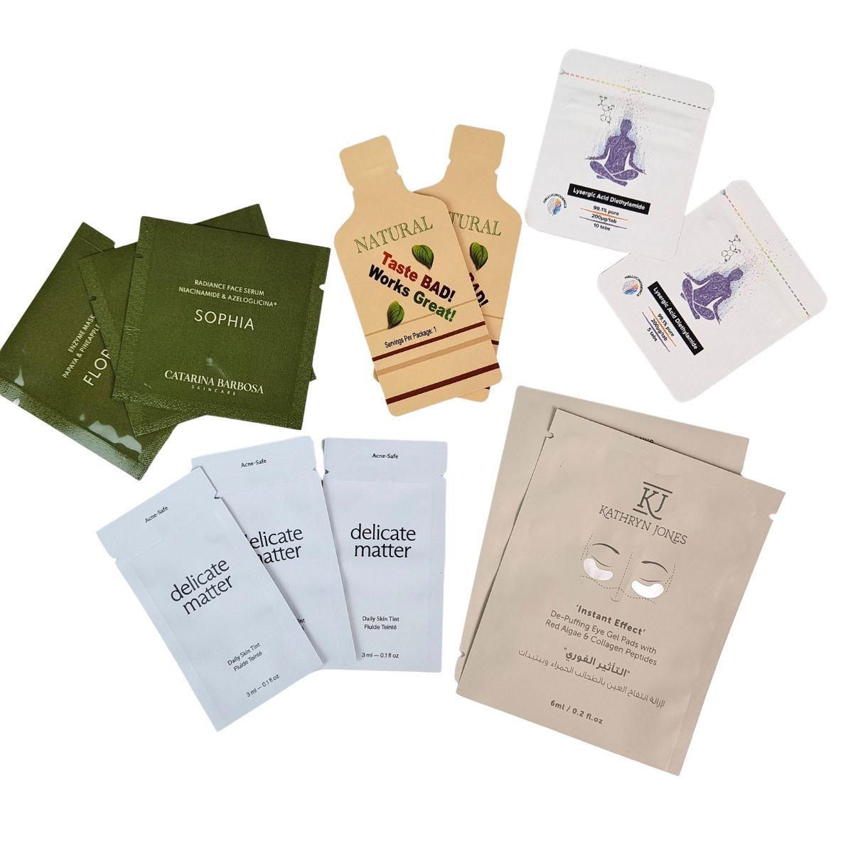 Lotion cosmétique Shampooing Soin de la peau Échantillon Sachet Emballage Mini Sac Échantillon Emballage plastique Crème Masque en feuille Sachets d'échantillons