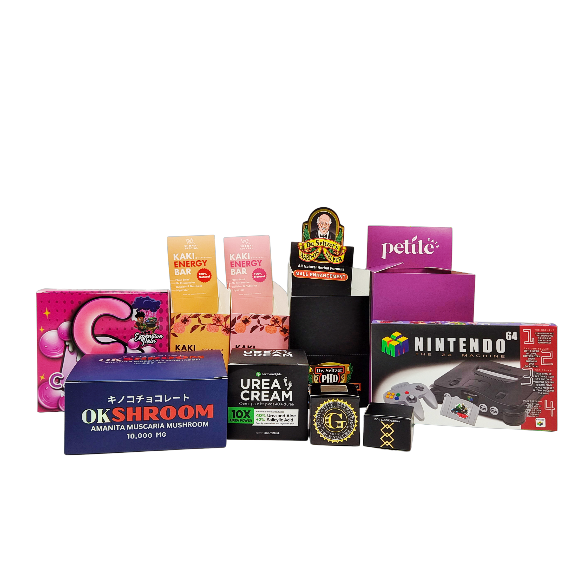 Boîte de papier kraft pliable personnalisée avec carton de 350 g pour affichage au comptoir de vente au détail