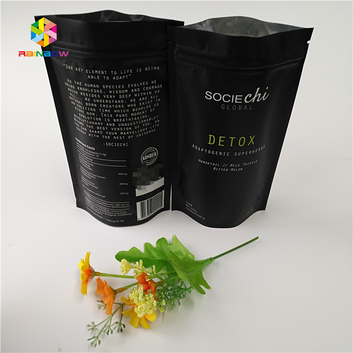 Sacs de collations Mylar laminés, sac à fermeture à glissière en aluminium pour poudre de bœuf