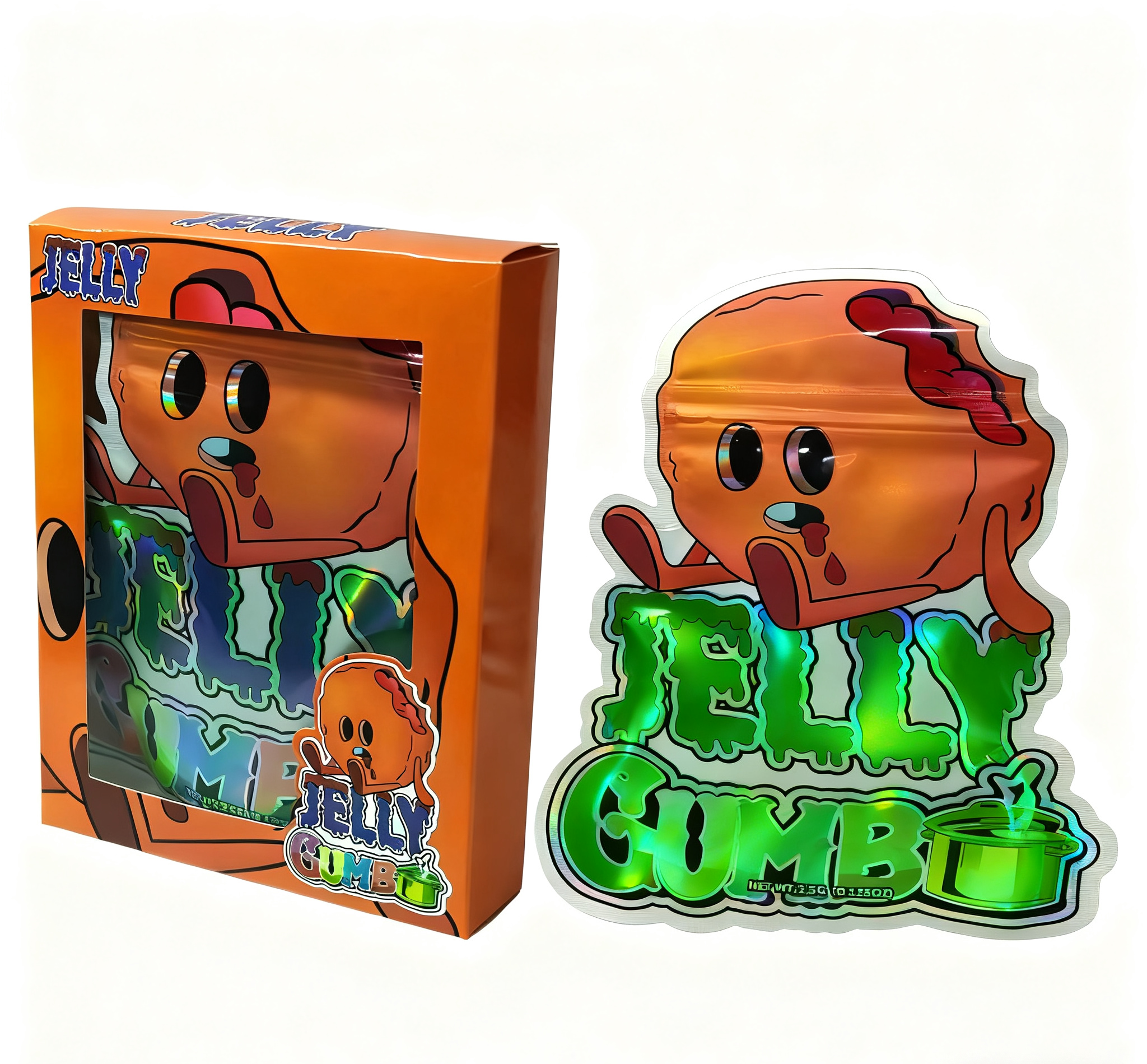 Sacs en Mylar refermables 3,5g imprimés sur mesure pour l'emballage de collations, sachets à fond plat