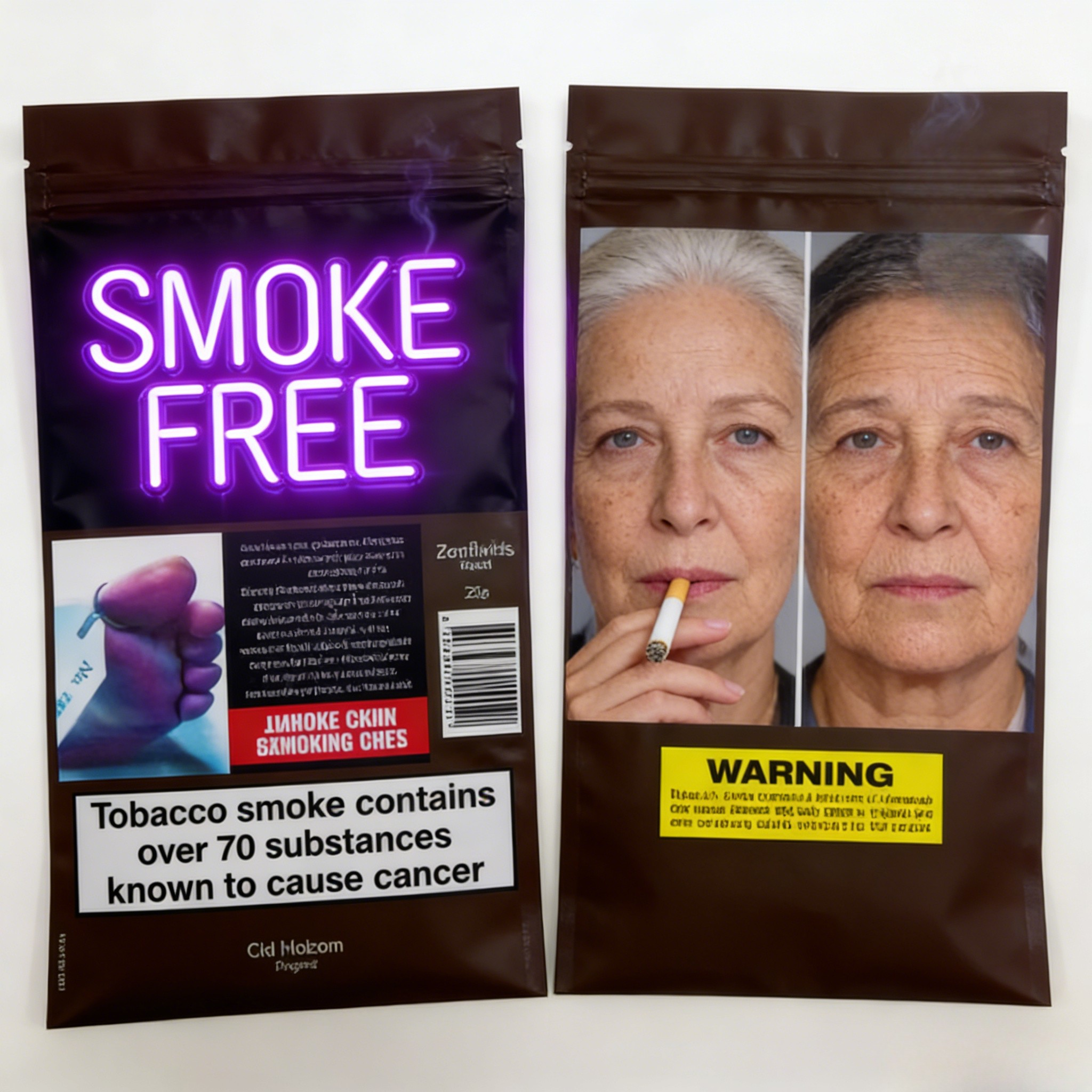 Sac à cigarettes à feuilles de fumée 25g 30g 40g 50g 100g Sac à tabac à rouleaux à fermeture éclair