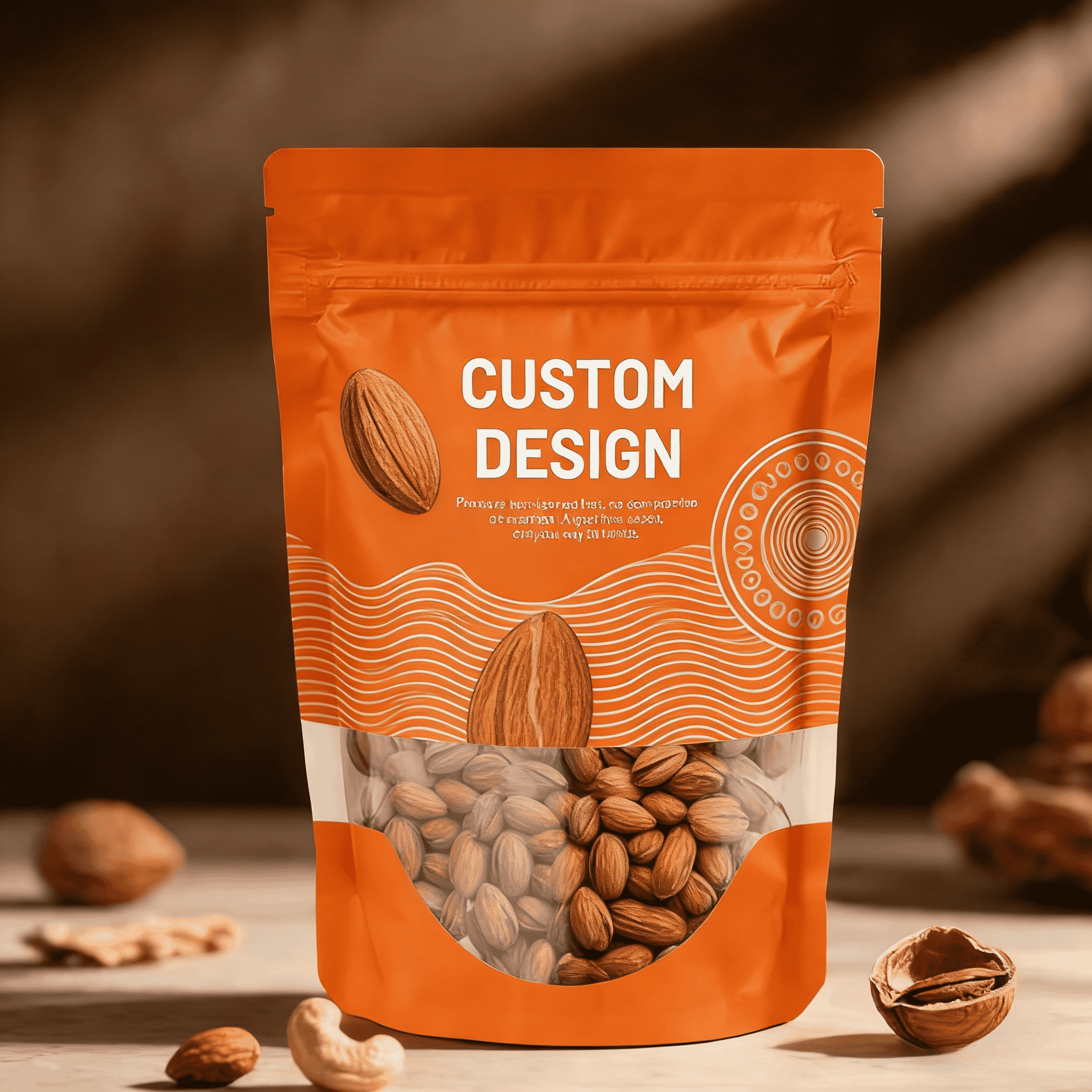 Sac d'emballage alimentaire en plastique recyclé avec impression numérique personnalisée de haute qualité et soudure thermique, sachet à fond plat