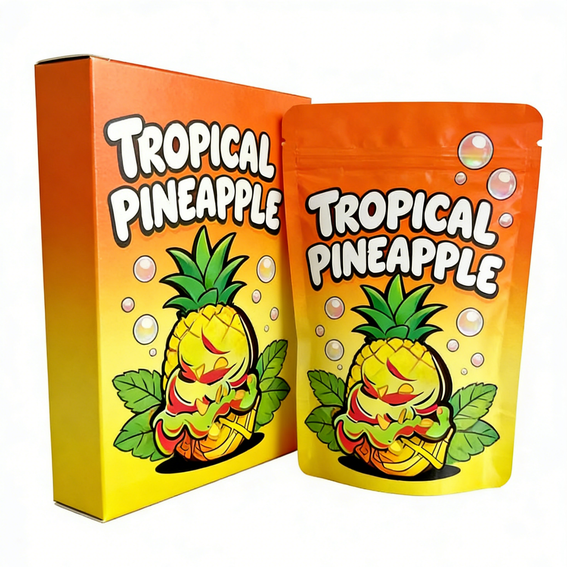 Custom 3.5 Mylar Bag Come With Display Box For Flower Candy Cookie Gummy Packaging Child Resistant 3.5g 7g 14g Die Cut Mylar Bag