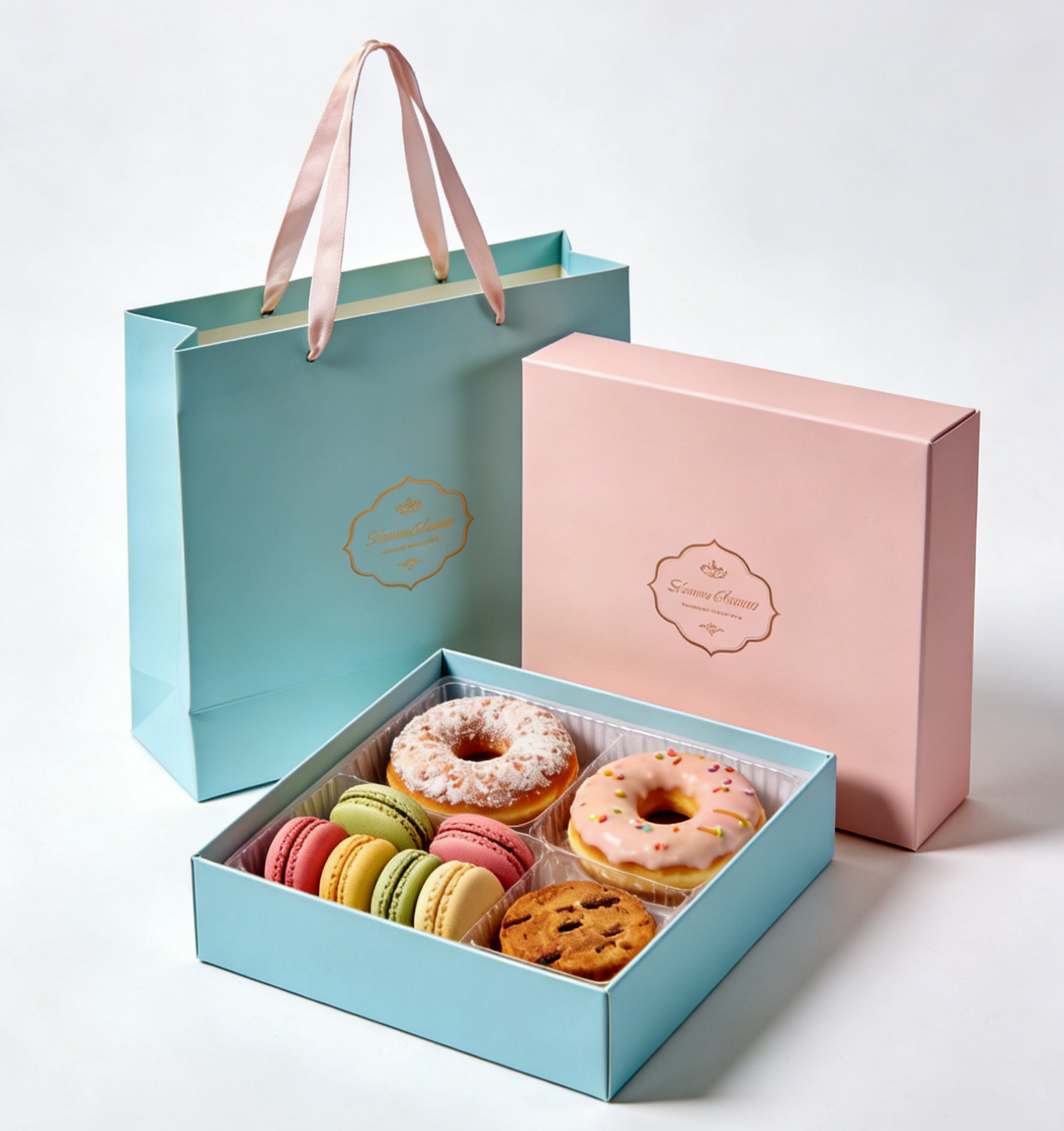 Boîte pliable de qualité alimentaire de qualité supérieure pour les gâteaux, les sushis, les pâtisseries, les desserts, les pâtisseries, les cadeaux et le sac en papier