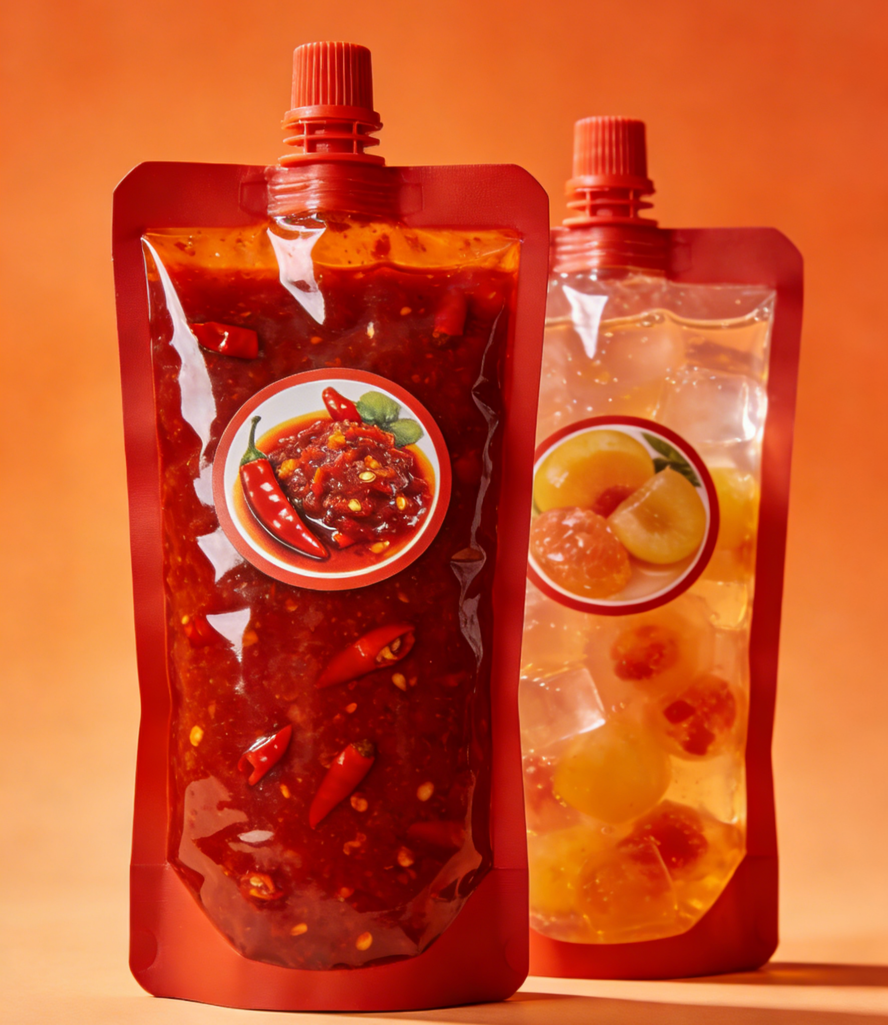 Pochette à bec étanche 150ml 200ml 300ml, Doypack de qualité alimentaire, Sauce chili, jus de gelée, sac de nourriture pour bébé, pochette à bec debout