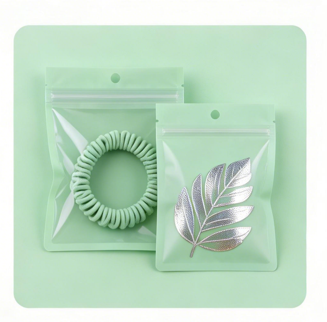 Sacs en plastique PE personnalisés pour bijoux boucles d'oreilles recyclables anti-oxydation à un côté sac de rangement fermeture à glissière transparente