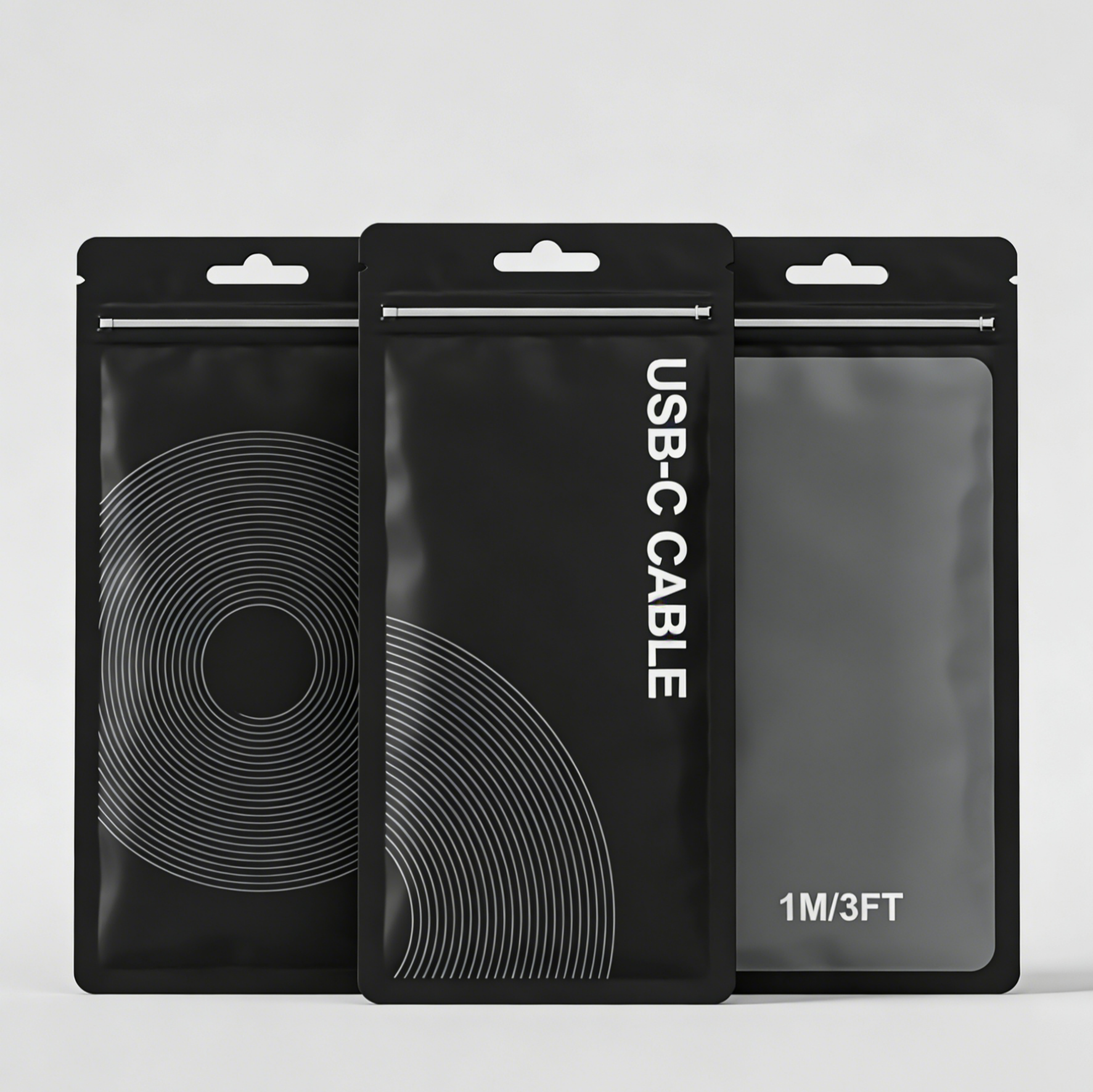 Sac d'emballage recyclable en PVC plastique mat recouvreable avec scellé à trois côtés