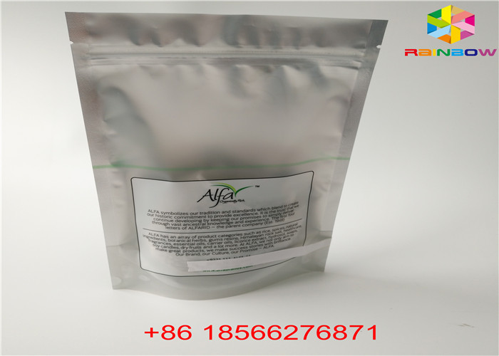 Argentés brillants tiennent la matière plastique d'espace libre de sac d'emballage de papier aluminium de poche