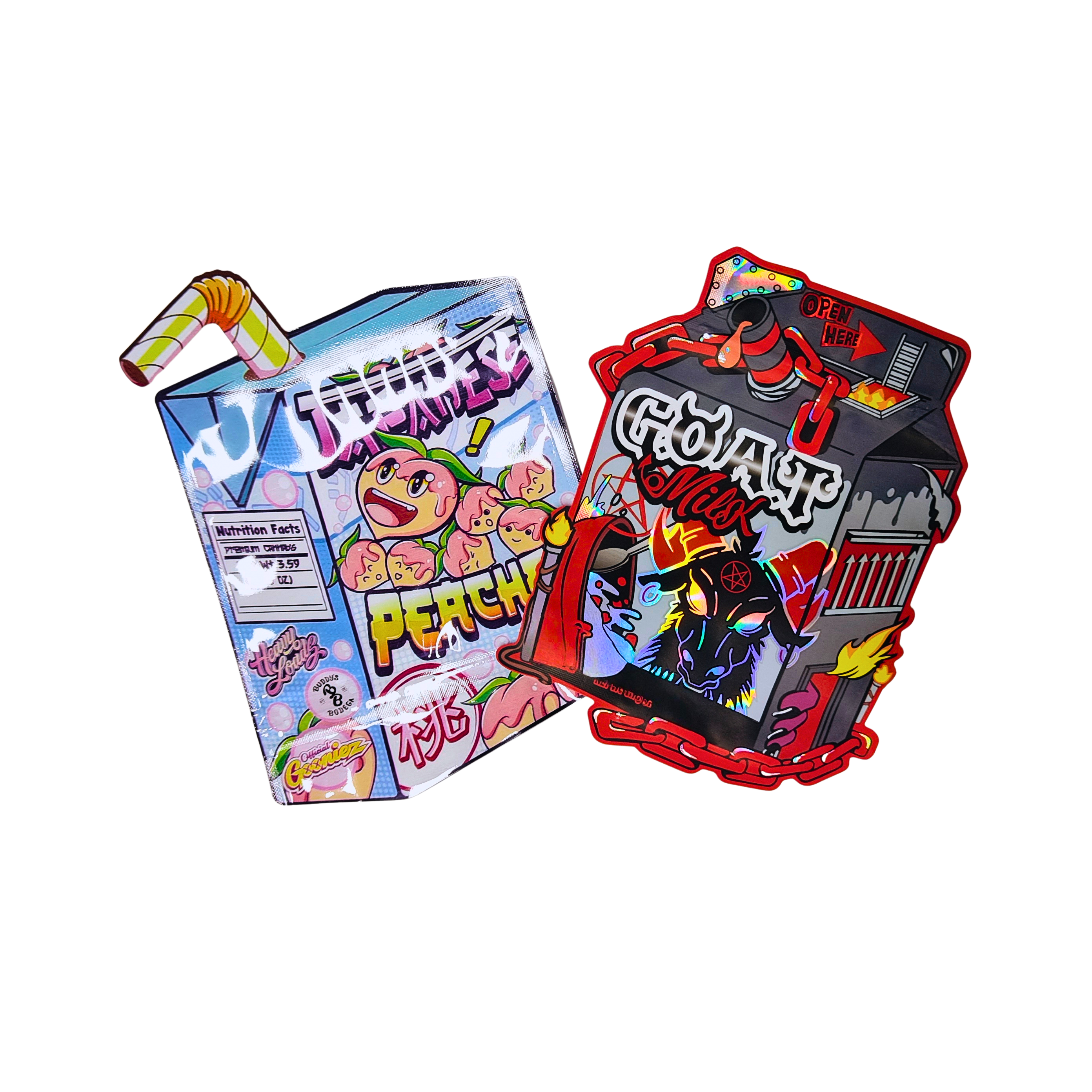 Vente en gros de sacs Mylar de forme spéciale imprimés sur mesure 3.5 7g sac anti-enfants debout pour l'emballage de collations