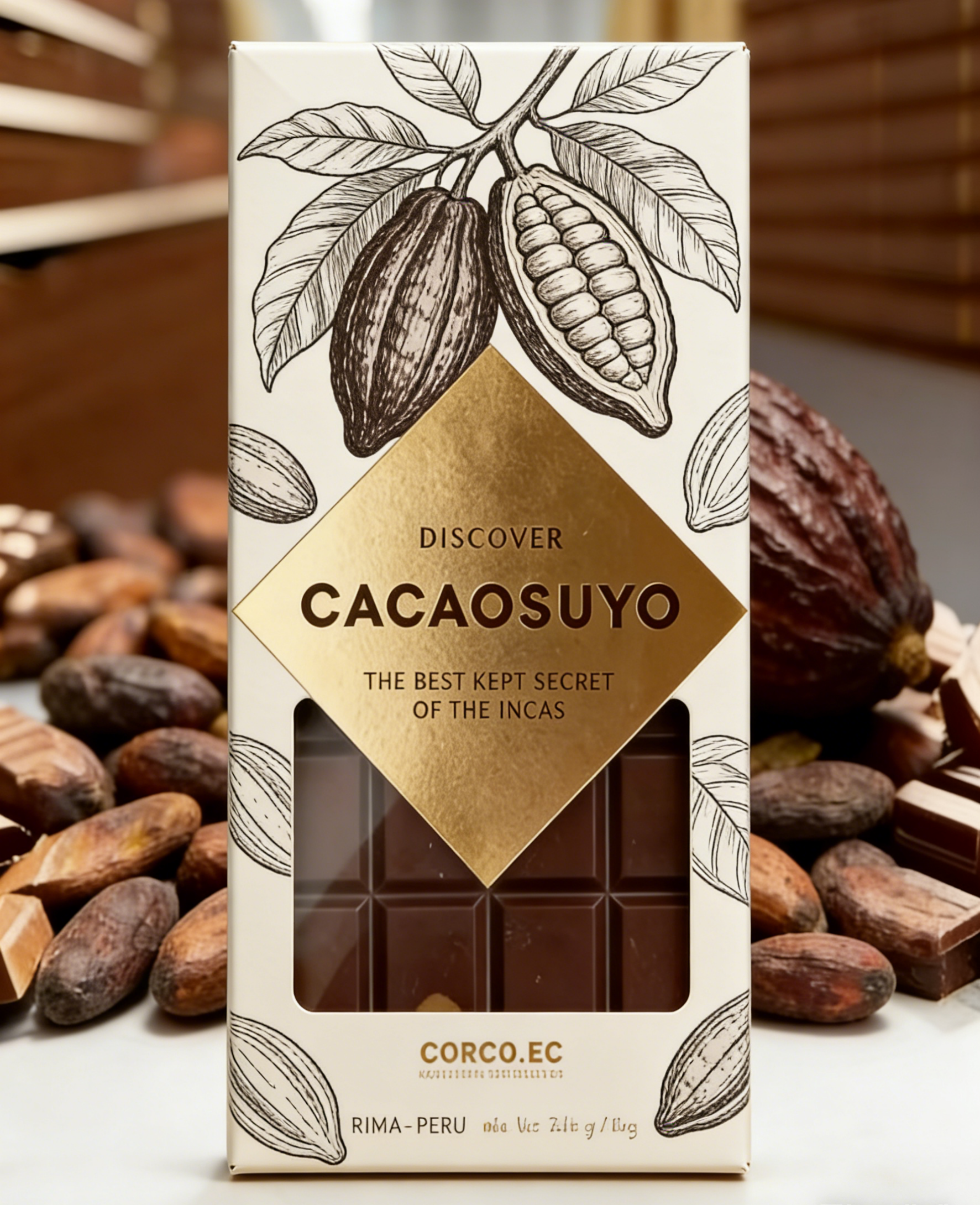 Boîte en papier kraft biodégradable de qualité alimentaire avec fenêtre transparente pour emballage de barres de chocolat