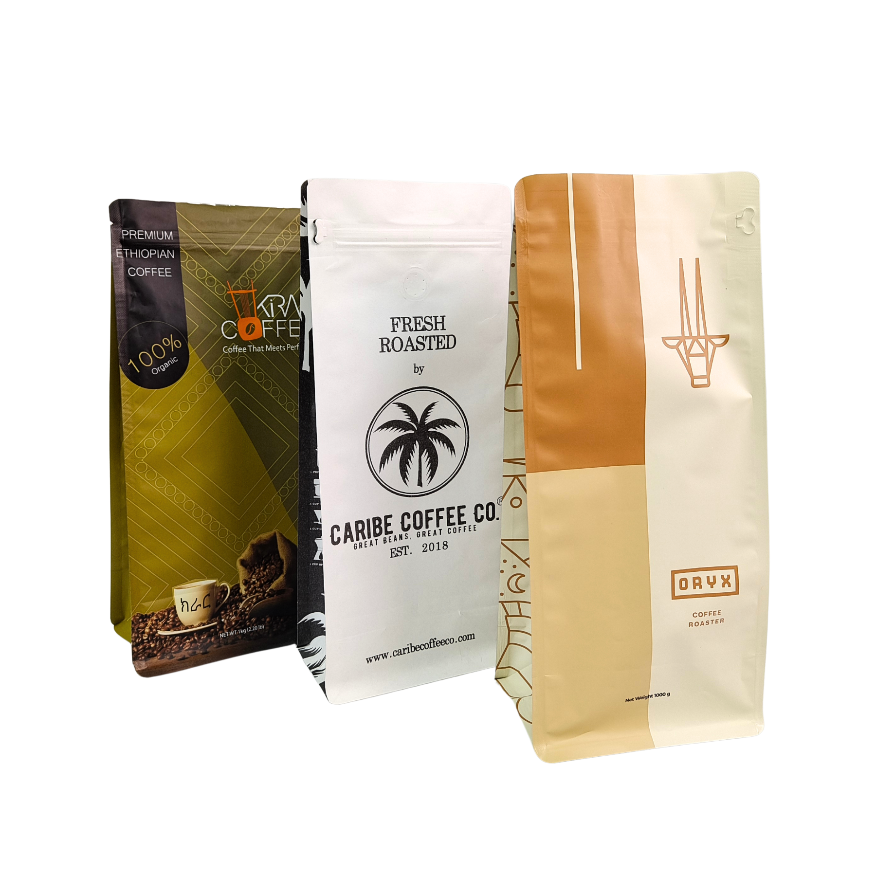 Pochette refermable de qualité alimentaire anti-odeur de 120 microns pour emballage de café et de collations