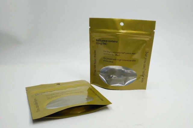 Sachets en matière plastique d'OEM empaquetant le sac gommeux de chanvre industriel de 100% de froid organique de nourriture