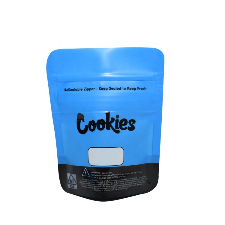 L'encens de fines herbes fait sur commande empaquetant les biscuits 3.5g met en sac la preuve d'enfant de Mylar avec la fenêtre claire
