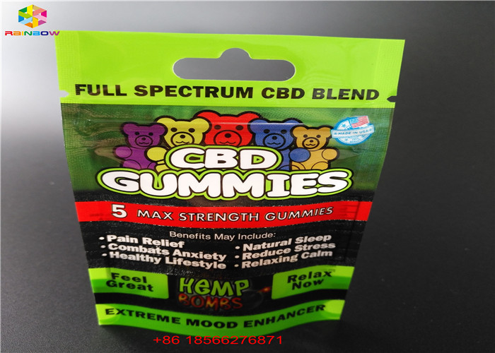Sachet en aluminium stratifié par sacs en plastique de Packa de boursouflure de CBD GUMMIES avec la fenêtre