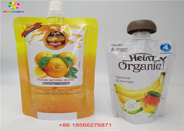 Les sacs liquides réutilisables de bec, tiennent des poches avec le bec de jus d'aluminium de Doypack de chapeau