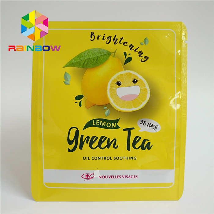 Trois que le côté scellé a imprimé les sacs zip-lock ont stratifié le masque d'oeil facial de papier d'aluminium