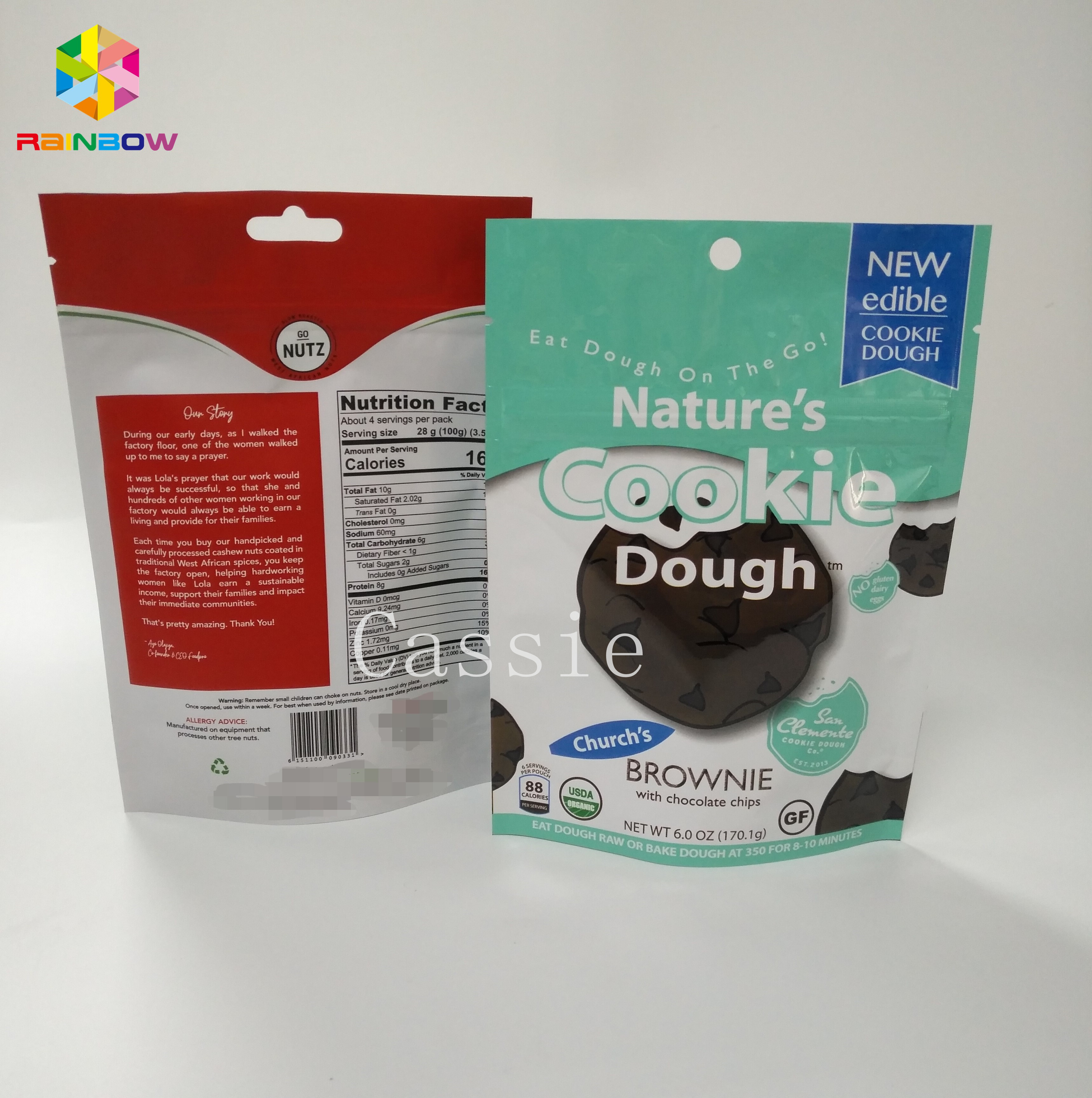 La coutume a imprimé des sacs d'emballage de casse-croûte que les biscuits de preuve d'odeur tiennent la poche avec le zip-lock