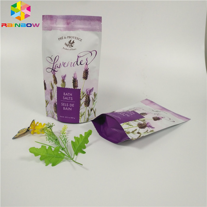 La poche mate faite sur commande d'aluminium d'impression empaquetant le corps de fond plat frottent le sac avec la tirette