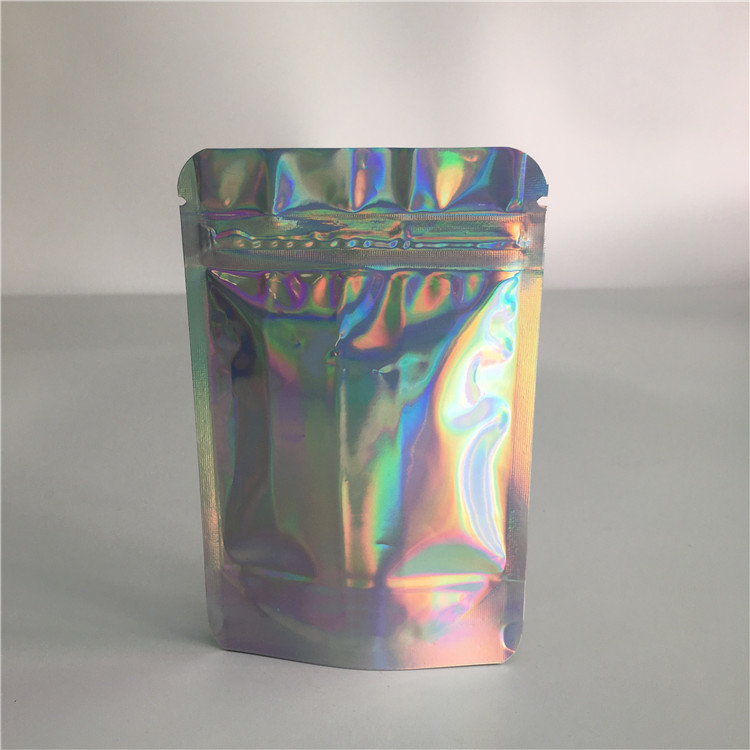 Impression faite sur commande d'hologramme d'emballage de poche d'aluminium de Mylar de sac en plastique de tirette avec la fenêtre claire