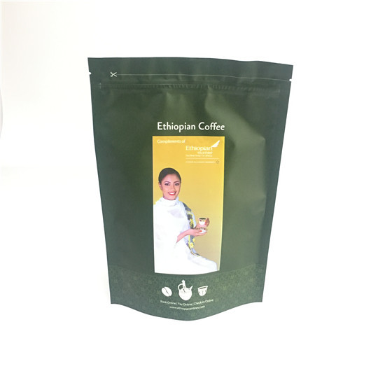 Mylar a adapté en plastique aux besoins du client tiennent le sac de tirette pour l'empaquetage de haricots de poudre de café