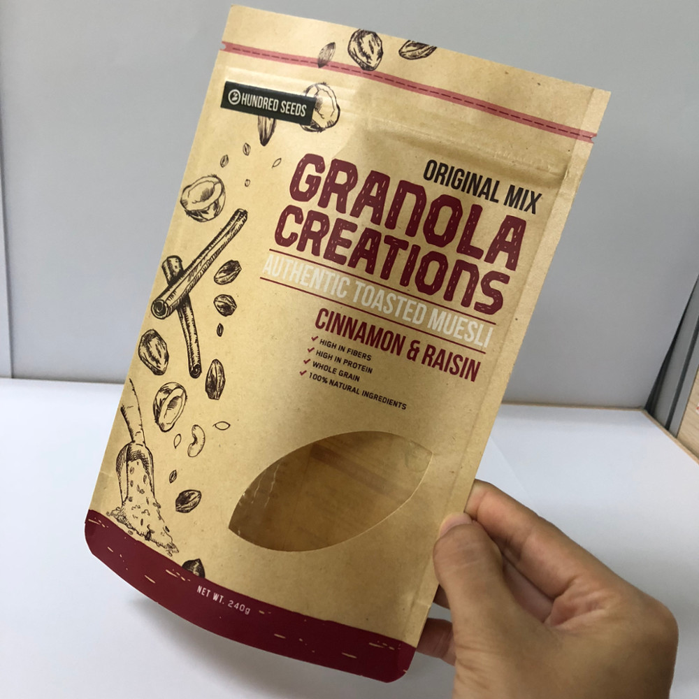 Grains de café empaquetant l'épaisseur adaptée aux besoins du client des sacs en papier 120-180 MIC avec l'impression de logo