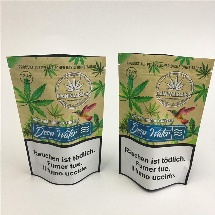 L'emballage de fines herbes d'encens de catégorie comestible tiennent le sac zip-lock imprimé par poche adapté aux besoins du client