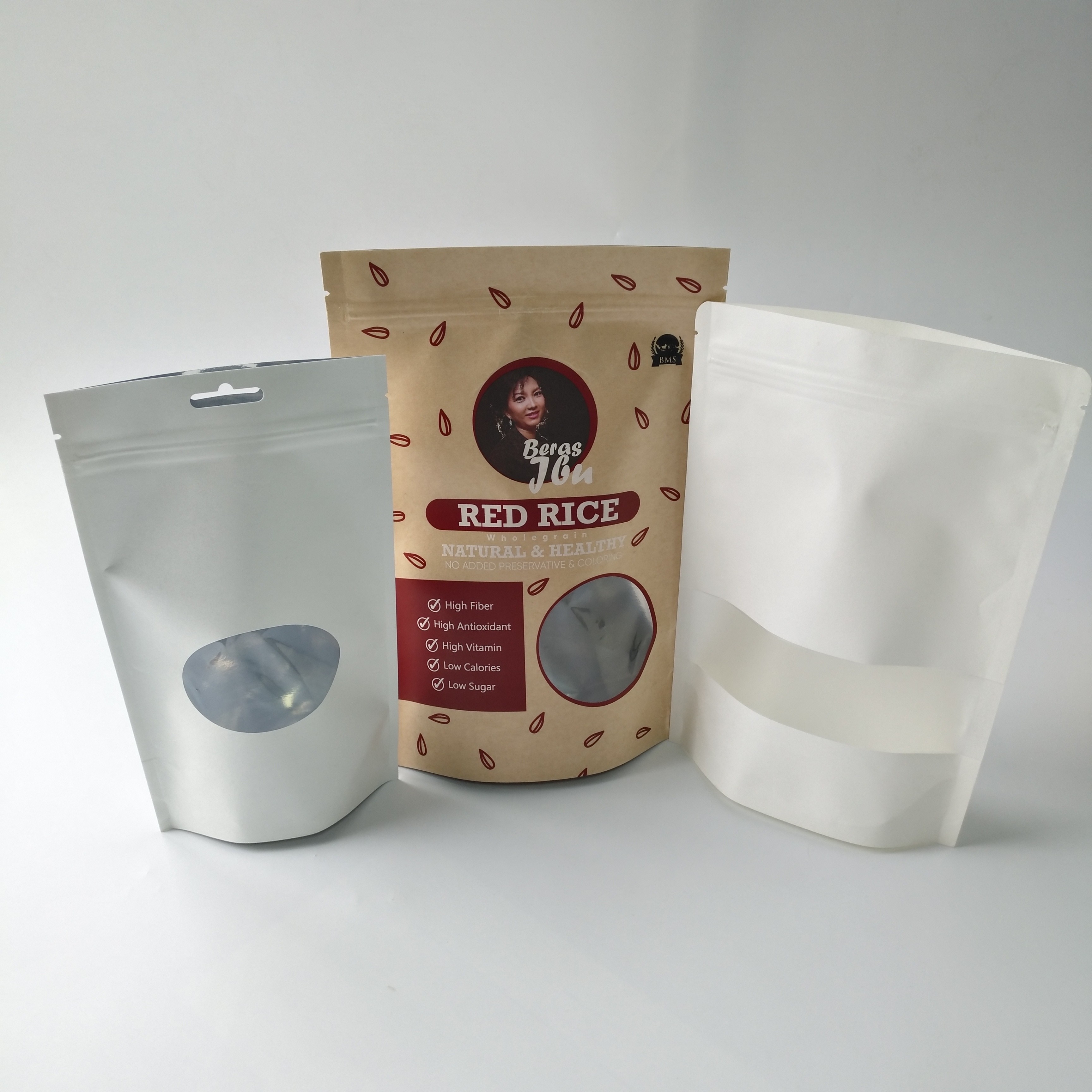 Tenez la catégorie comestible d'emballage de boîte de papier de poches avec fenêtre rectangulaire/ovale claire