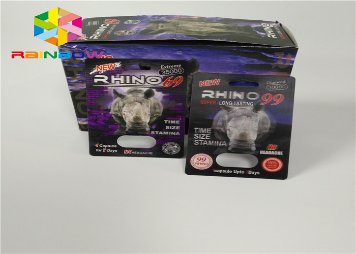 Emballage masculin des pilules 3d d'amélioration de bouteille de boursouflure de carte en plastique d'insertion des cartes/de boîte de présentation