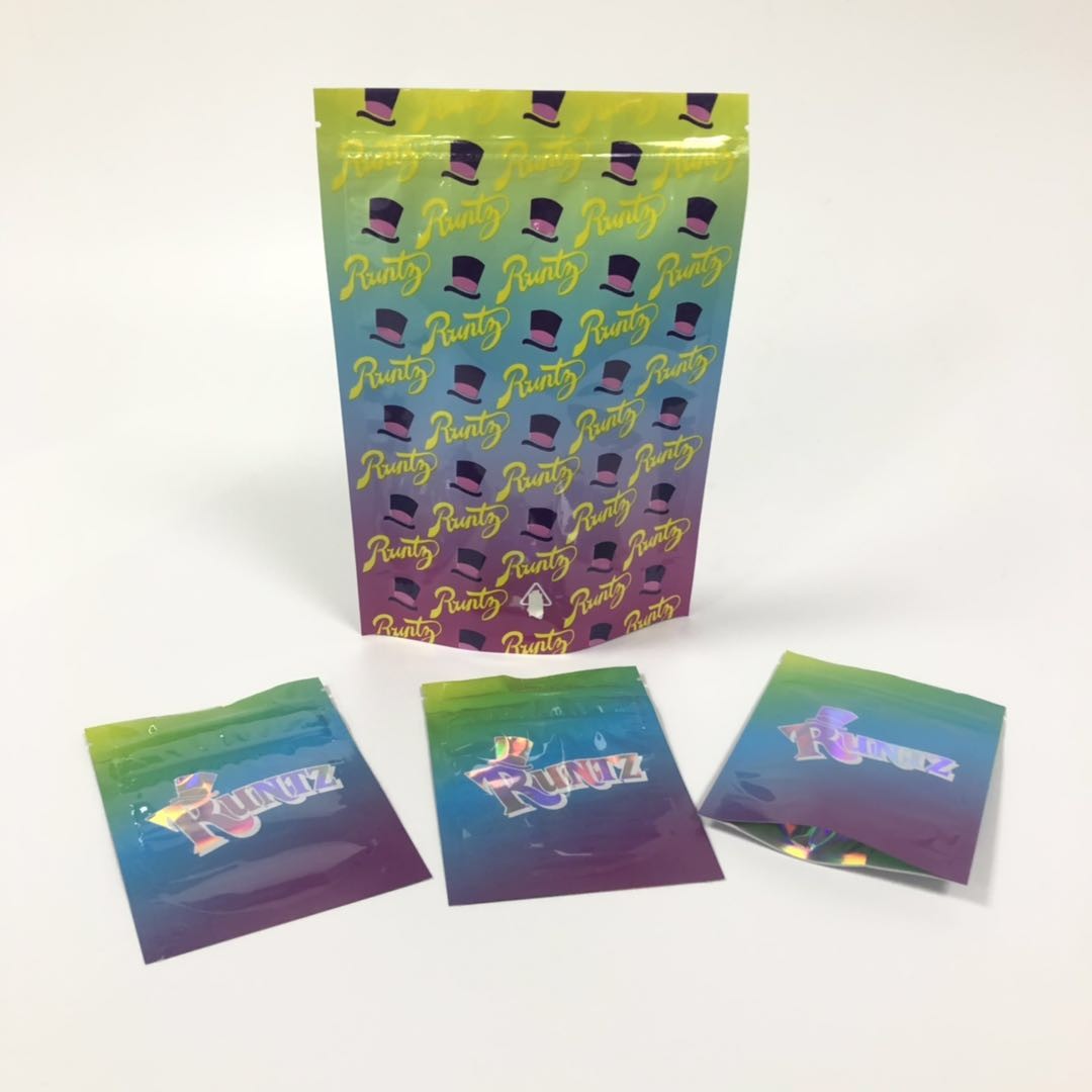 La coutume 1oz 3.5g peut cogner des plaisanteries marquent le blanc Runtz de rose de sacs d'emballage de mauvaise herbe de paquets de livre de preuve d'odeur de Vape Mylar
