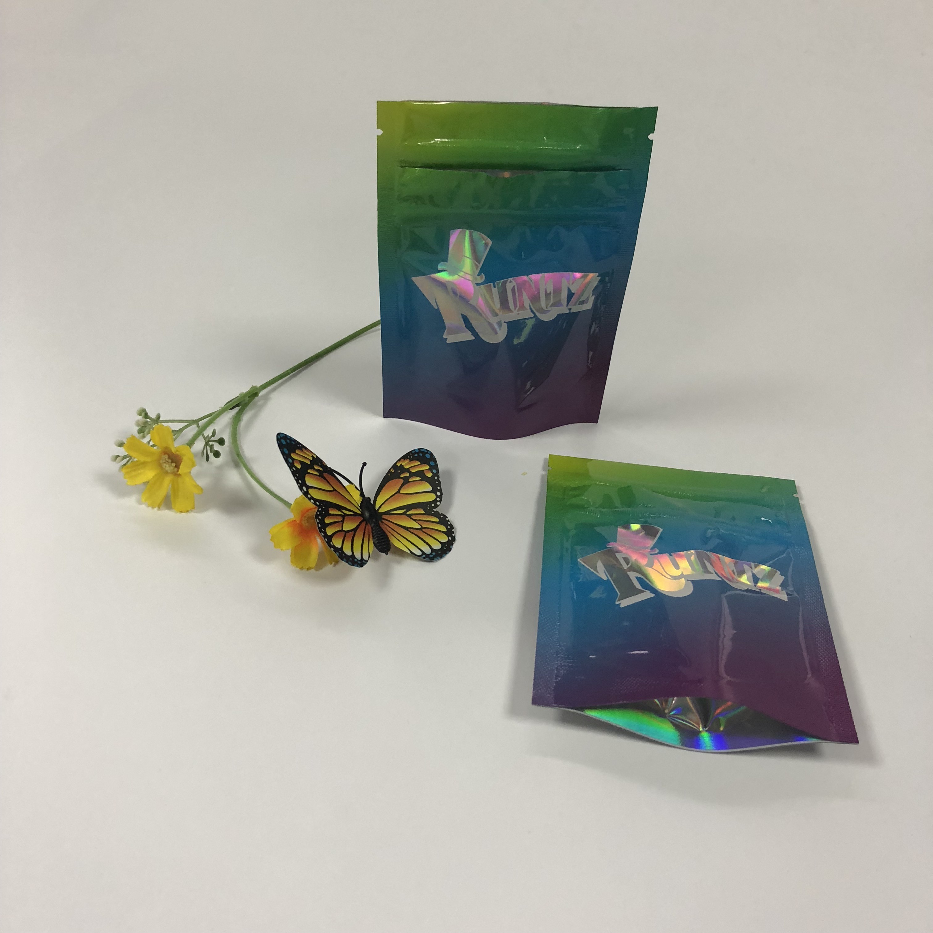 La double poche d'aluminium de tirette empaquetant Mylar Runtz met en sac le plastique pour les biscuits de empaquetage