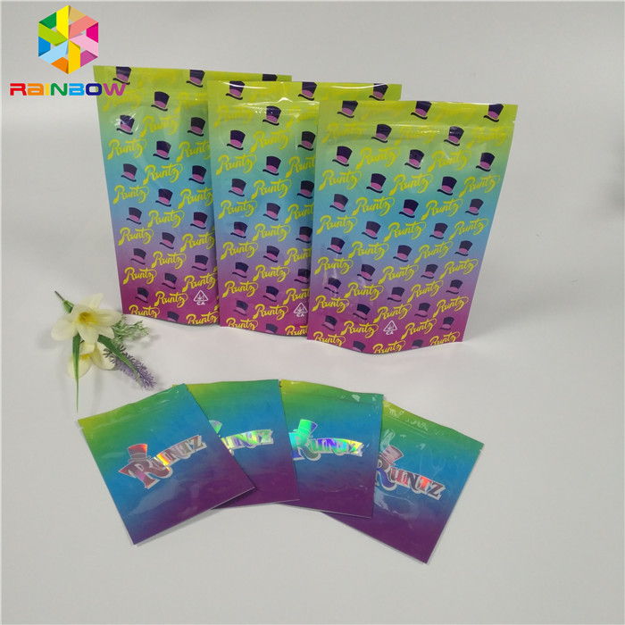 La poche d'aluminium de preuve d'odeur empaquetant Runtz met en sac des biscuits/pilule/application gommeuse d'ours