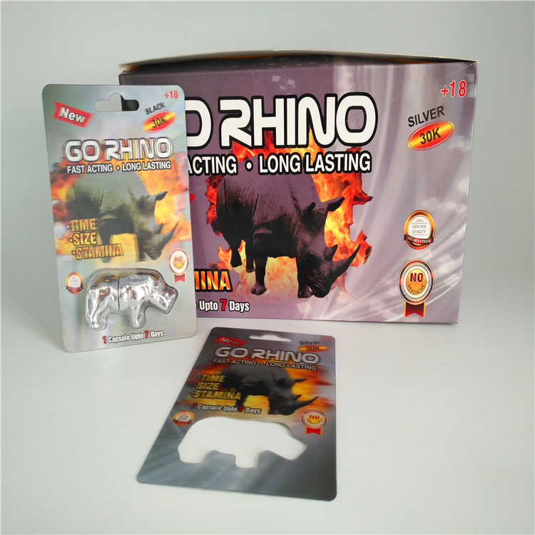 Glissez les sacs masculins d'emballage de carte des pilules 3D d'amélioration de carte de notice explicative de habillage transparent