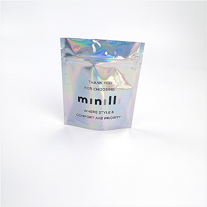 Zip-lock olographe adapté aux besoins du client de laser Mylar d'hologramme de sac d'organisateur de maquillage de taille