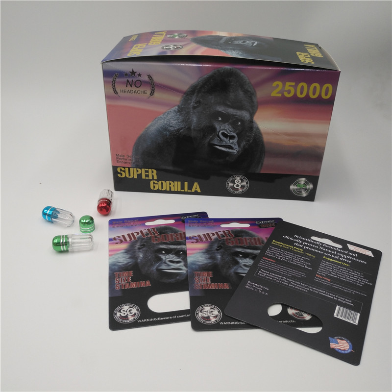 Matériel d'emballage masculin de trou de double de Gule de carte de papier de boursouflure de renforceur d'énergie de mouche pour la capsule