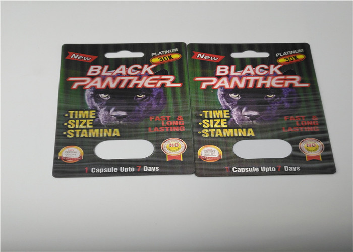 Carte faite sur commande de boursouflure de glissière emballant la boîte de présentation d'emballage de capsule de poudre de rhinocéros de l'or 69K de VIP